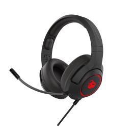 Coolbox Deepchroma Auriculares Gaming con Micrófono Retráctil, Diadema Ajustable, Iluminación RGB 7 Colores, 50mm, Compatible PC, PS4, XBOX One, Negro