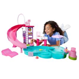 Barbie JFP01 Piscina de ensueño con tobogán y jacuzzi, más de 20 accesorios