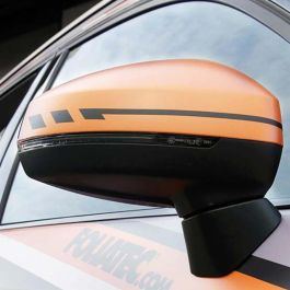 Foliatec FO34481 Pegatinas para Espejos Retrovisores Laterales con Bandas de Pin Negro