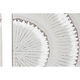 DKD Home Decor Set de 2 Decoracion Pared Moderno Gris Blanco 90 x 90 x 3.5 cm