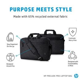 HP Maletín para portátil Prelude Pro de 15.6 pulgadas, estilo y durabilidad, con tejido reciclado