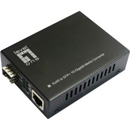 LevelOne GVT-2051 Convertidor 10GBit RJ45 a SFP+ con Switch, 10 Gigabit Ethernet Plug and Play