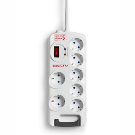 Salicru 680BA000006 Limitador Tensión Blanco, 7 Salidas AC Tipo F, Protector Sobretensiones 918J, Filtro EMI/RFI, Cable 1.8m Precio: 28.9500002. SKU: S5600949