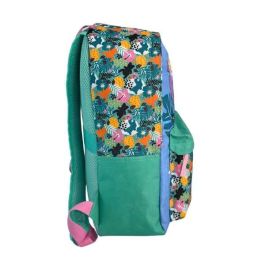Toybags Mochila Americana Infantil Stitch Tropical Adaptable a Carro, Espaldera Acolchada, con Pom-Pom, 37x27x17 cm