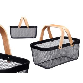 Cesta Malla 2 Asas Madera Rectangular Negro Kinvara 42.5x18x26.5 cm (6 Unidades) Precio: 67.50000004. SKU: B1FLH4AQR9