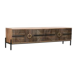 Mueble de TV Home ESPRIT Negro Dorado Natural Madera Madera de mango 180 x 40 x 50 cm Precio: 411.50000045. SKU: B15PBA3FR9