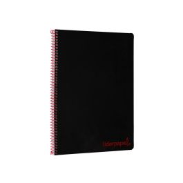 Cuaderno Espiral Liderpapel A4 Wonder Tapa Plastico 80H 90 gr Cuadro 4 mm Con Margen Color Negro 5 unidades