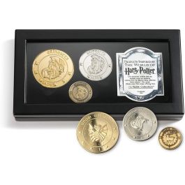 The Noble Collection Réplicas Exactas Monedas Gringotts Harry Potter Chapadas Oro 24K Plata Cobre, Presentadas con Certificado