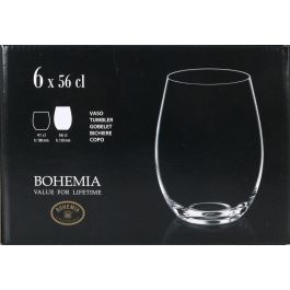 Bohemia Set de 6 Vasos de Cristal Clara, 560 cc (4 Cajas)