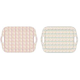 Plato Shabby DKD Home Decor Rosa Azul 28 x 1 x 28 cm (12 Unidades)