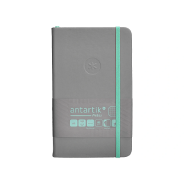 Antartik Cuaderno A6 Tapa Dura 100 Hojas Cuadricula Gris y Turquesa 80gr FSC