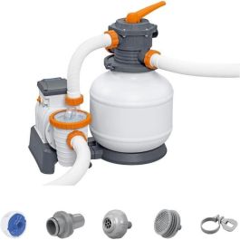 Bestway Filtro de Arena con Prefiltro 7,57 m³/h y Dispensador ChemConnect para Piscinas de 1.100-54.500 L - Blanco