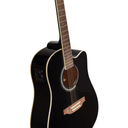 Eko Guitarra Acústica Dreadnought Ranger 6 A/E Cutaway Negra Electroacústica