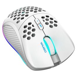 Deltaco GAM-120-W Ratón Gaming Inalámbrico y Alámbrico RGB Blanco, 4800 DPI, 7 Botones, Ergonomico para Mano Derecha, Bluetooth + USB Tipo-A, 1 ms