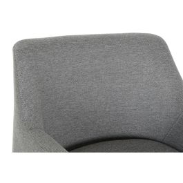 DKD Home Decor Silla Scandi Gris de Poliéster y Metal, Altura Asiento 47 cm, 60.5 Largo x 59.5 Ancho x 78 Alto cm