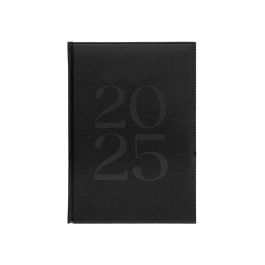 Agenda Encuadernada Liderpapel Creta 170x240 mm 2025 Dia Pagina Color Negro Papel 70 gr