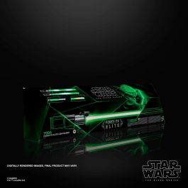 Hasbro Star Wars The Black Series Sable Luz Force FX Elite de Yoda con luces LED, efectos de sonido y base incluida