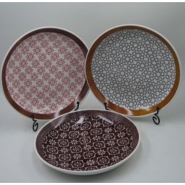 DKD Home Decor Plato Árabe Étnico New Bone Colección Greature 1 Granate Gris 22.5 cm Apto Microondas Lavavajillas Pack 12 Unidades Precio: 40.64148. SKU: B1HMATJF4J