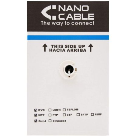 Nano Cable Bobina Cable RJ45 Exteriores UTP 10.20.0504-EXT-BK Cat.6 Impermeable Negro 305m