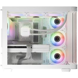 LC-Power LC-8001W-ON Midi Tower Gaming Pro-Storm Light Blanco ATX Vidrio Templado con Iluminación RGB