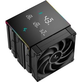DeepCool AK620 DIGITAL PRO - Refrigerador de Aire para Procesador, 2x 12cm, 25dB, PWM, FDB, LED MultiColor, Negro