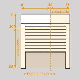 Persiana eléctrica de aluminio enrollable L 100 x H 120 cm