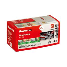 Fischer Taco Nylon Duopower 5-25 Universal 3 en 1 para Ladrillo Hormigón Pladur, 80kg Carga, Antigiro, con Reborde, 100 Unidades Precio: 4.79000038. SKU: B1J7AR7T9T