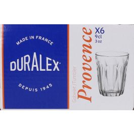 Duralex Set de 6 Vasos Transparentes 9 cl Provence (12 Cajas)