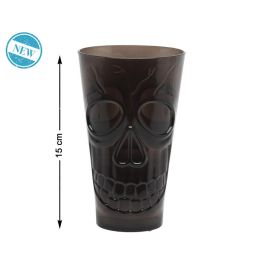 Vaso negro con relieve de calavera para Halloween, 15x9 cm. Ideal para fiestas temáticas y eventos oscuros Precio: 1.49999949. SKU: B15BS5R253