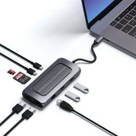 Satechi Adaptador Multiport MX USB-C con Dual 4K HDMI, 100W PD, Gigabit Ethernet, USB-C, 2 x USB-A 3.0, Lector SD y Audio Jack