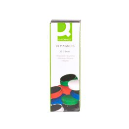 Iman Para Sujecion Q-Connect Ideal Para Pizarras Magneticas20 mm Colores Surtidos Caja De 10 Unidades