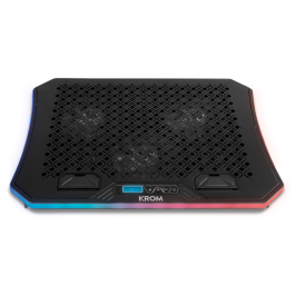 Krom NXKROMKOOLER Base Refrigeradora Kooler para Portátiles 10-19", 6 Ventiladores, Iluminación RGB, USB Hub, Pantalla LCD, Soporte Móvil Precio: 30.79000001. SKU: S0230537