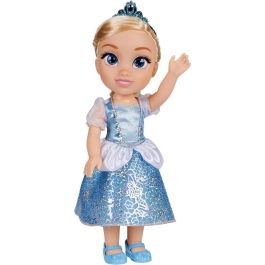 Disney Muñeca Princesa Cenicienta 38cm con Conjunto, Tiara, Zapatos y Cepillo. Fabricada en PVC.