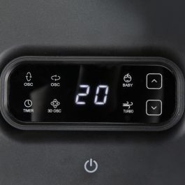 Domo DOM5411397173201 Ventilador de Pedestal 26W Madera, Consumo ECO, Silencioso, 9 Velocidades, Pantalla LED, Mando a Distancia