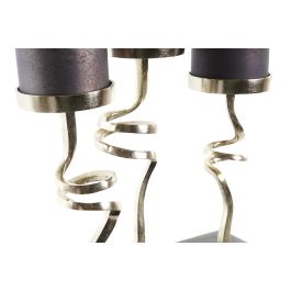 DKD Home Decor Portavelas Gris Dorado Cristal Aluminio 37 x 16 x 47 cm