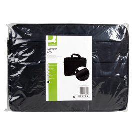 Q-connect Funda para portátil 15,6" con Asas Retráctiles, Cremallera, 3 Bolsillos Exteriores, Negro