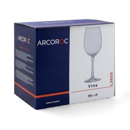 Arcoroc Copa Vino Vina Vidrio Transparente 58 cL Set de 6 Copas - Fabricado en Francia