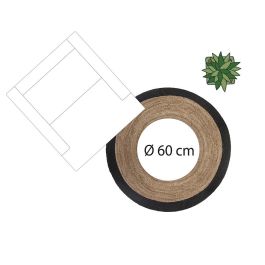 Atmosphera Alfombra de Yute Arpillera Redonda Negra Ø120cm