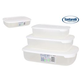 Set 3 Fiambreras Rectangulares 1L, 2L y 3L con Tapa Blanca - Tontarelli (20 Cajas) Precio: 61.49999966. SKU: B17MKD6TG7