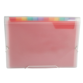 Liderpapel Spectrafile Carpeta Clasificadora Fuelle con 13 Departamentos de Colores en Polipropileno Transparente A5