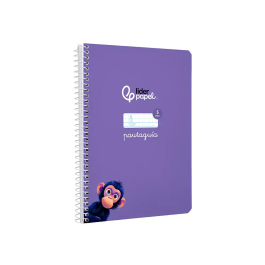 Liderpapel Cuaderno Espiral A5 Pautaguía Tapa Dura 80 Hojas 90gr Cuadro Pautado 5mm Lila