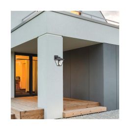 RABALUX RAB-7147 Aplique Empotrable de Exterior Paravento E27 IP44 Negro de Aluminio y Cristal Transparente Clásico
