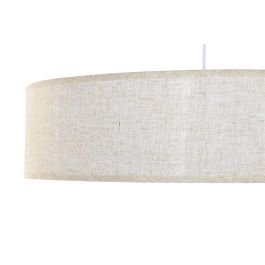 DKD Home Decor Lámpara de Techo Plafón Urban Crudo de Lino y Polipropileno, Bombilla E27 50W, 60 cm Ancho x 60 cm Largo x 15 cm Alto