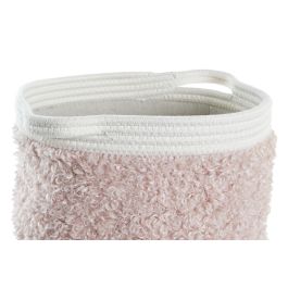 DKD Home Decor Cestas Infantil Rosa Palo Gris Oscuro Algodón Set 3 Piezas 34 x 27 x 34 cm
