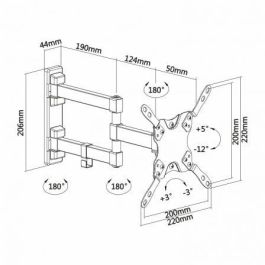 Aisens Soporte De Pared Eco Giratorio Inclinable 3 Pivotes Para Tv-Monitor 20 kg 13"-42" Negro Aisens Soporte De Pared Eco Giratorio Inclinable 3 Pivotes Para Tv-Monitor 20 kg 13"-42" Negro