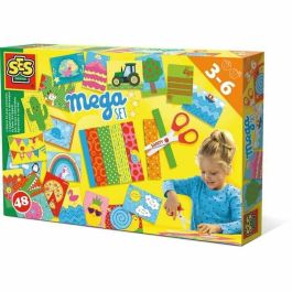 Ses Creative Aprendo a cortar Mega Kit - Incluye 48 hojas preimpresas listas para cortar y tijeras especiales - Para niños y niñas +3 años