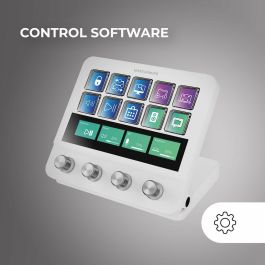 Mars Gaming MSDPRO Blanco Control Deck Pro con 10 Teclas LCD, 4 Diales Multifunción y Pantalla Táctil Extendida