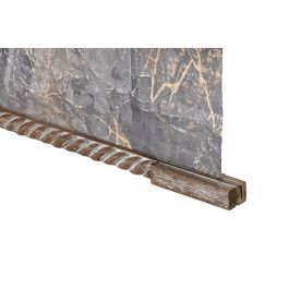 DKD Home Decor Lienzo Oriental de Papel y Abeto Beige Gris con Buda 138 x 2,8 x 180 cm (2 Unidades)