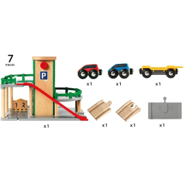 Brio World 33204 Garage Rail / Road para conectar carriles y carreteras, para coches, a partir de 3 años