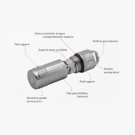 True Cashstash + Billetero de Emergencia Llavero Resistente al Agua Acero Inoxidable